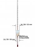 Laboratory Thermometer, 30 cm and small Silicon-Plug, Ø 13-16 mm